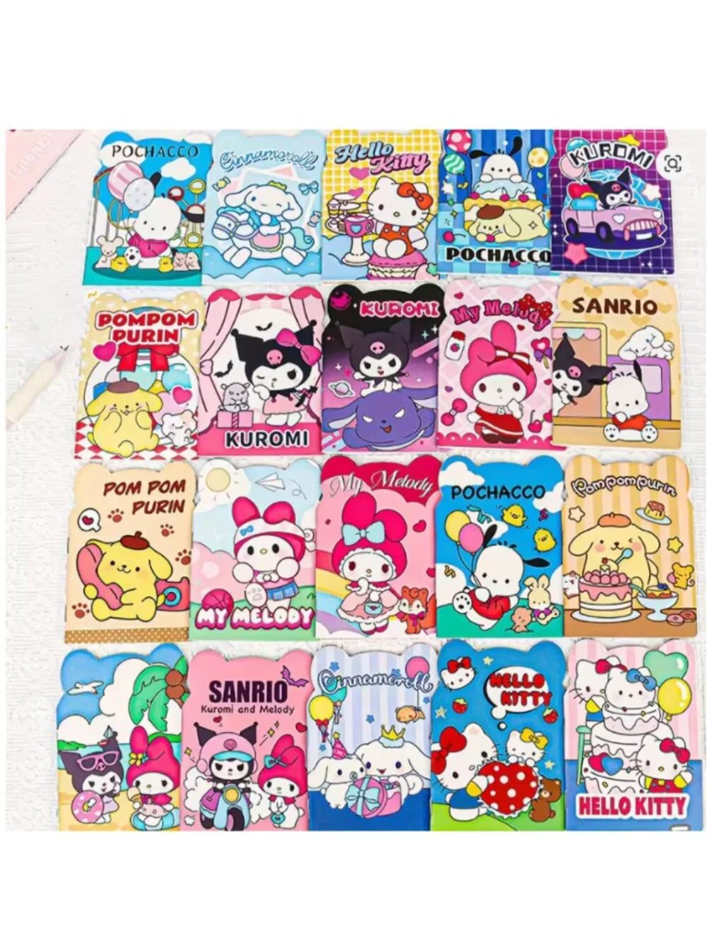 20-Pack Sanrio Mini Notebooks – Hello Kitty, Kuromi, My Melody & More